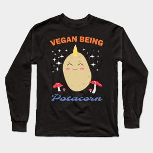 Vegan Being " Potacorn " Long Sleeve T-Shirt